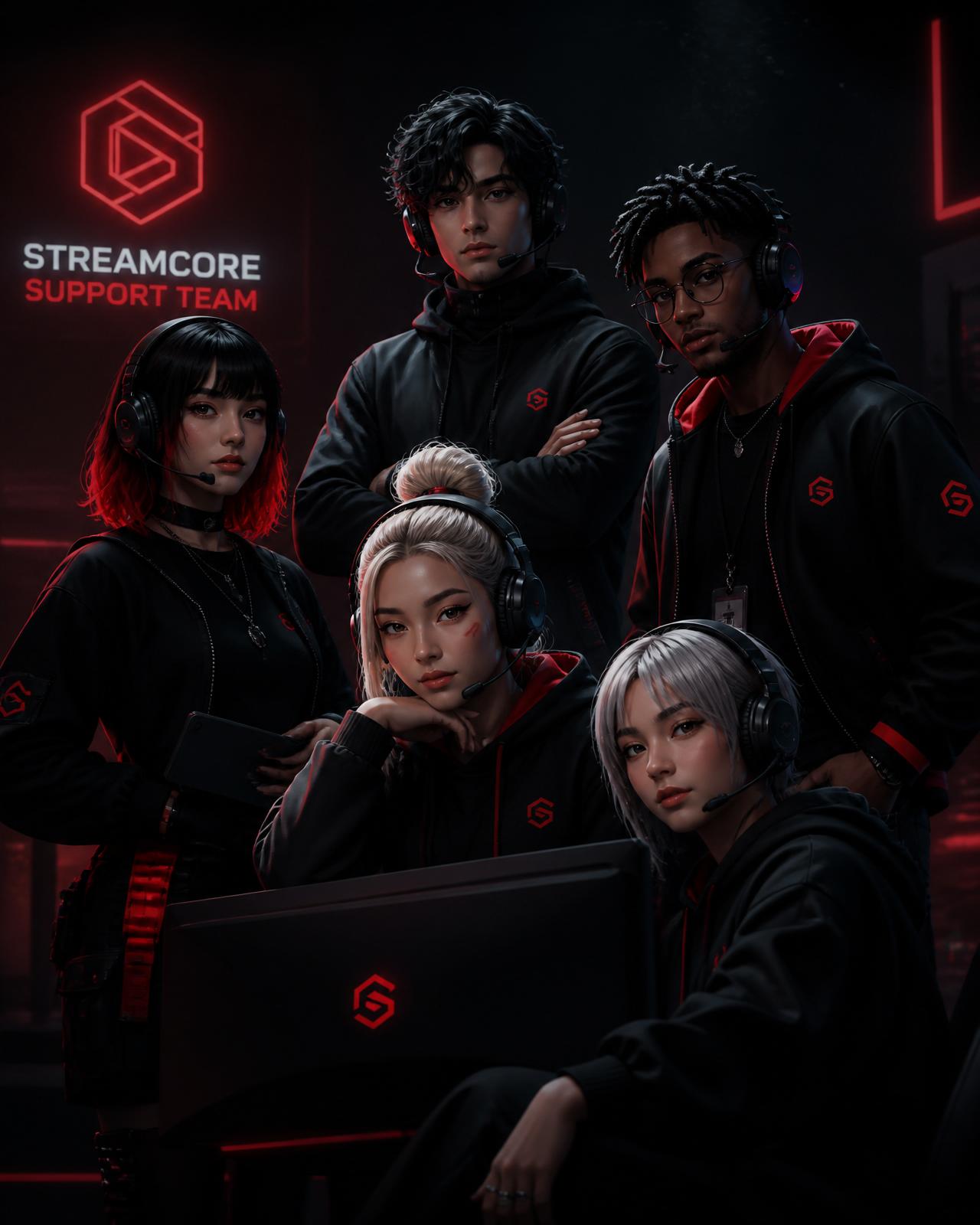 Time TDS — personagens de IA representando o suporte
